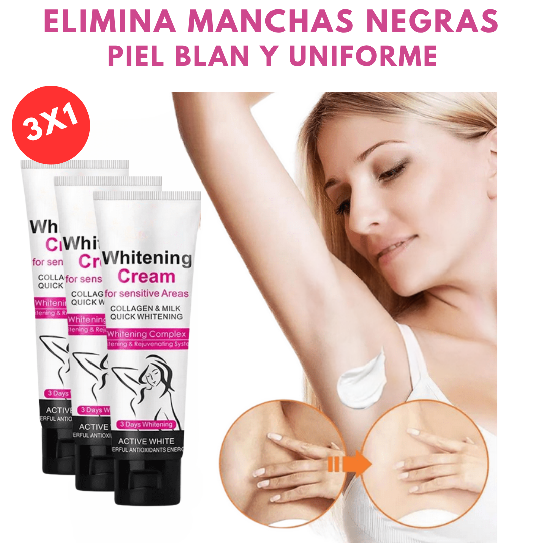 3 Cremas Aclaradoras-Elimina Manchas Negras AXILAS CUELLO CODOS Y RODILLA EN 7 DIAS LumiAxil®️ 😍
