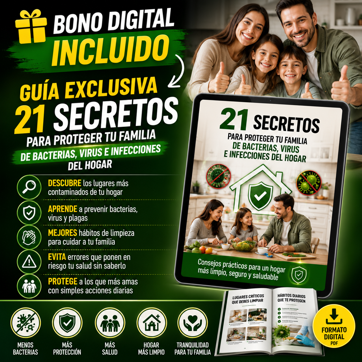 RoachStop™ 16 Piezas – Trampas Mata Cucarachas para Cocina y Hogar + 🎁 “21 Secretos para Proteger tu Familia de Bacterias y Virus del Hogar”+ Envío Gratis