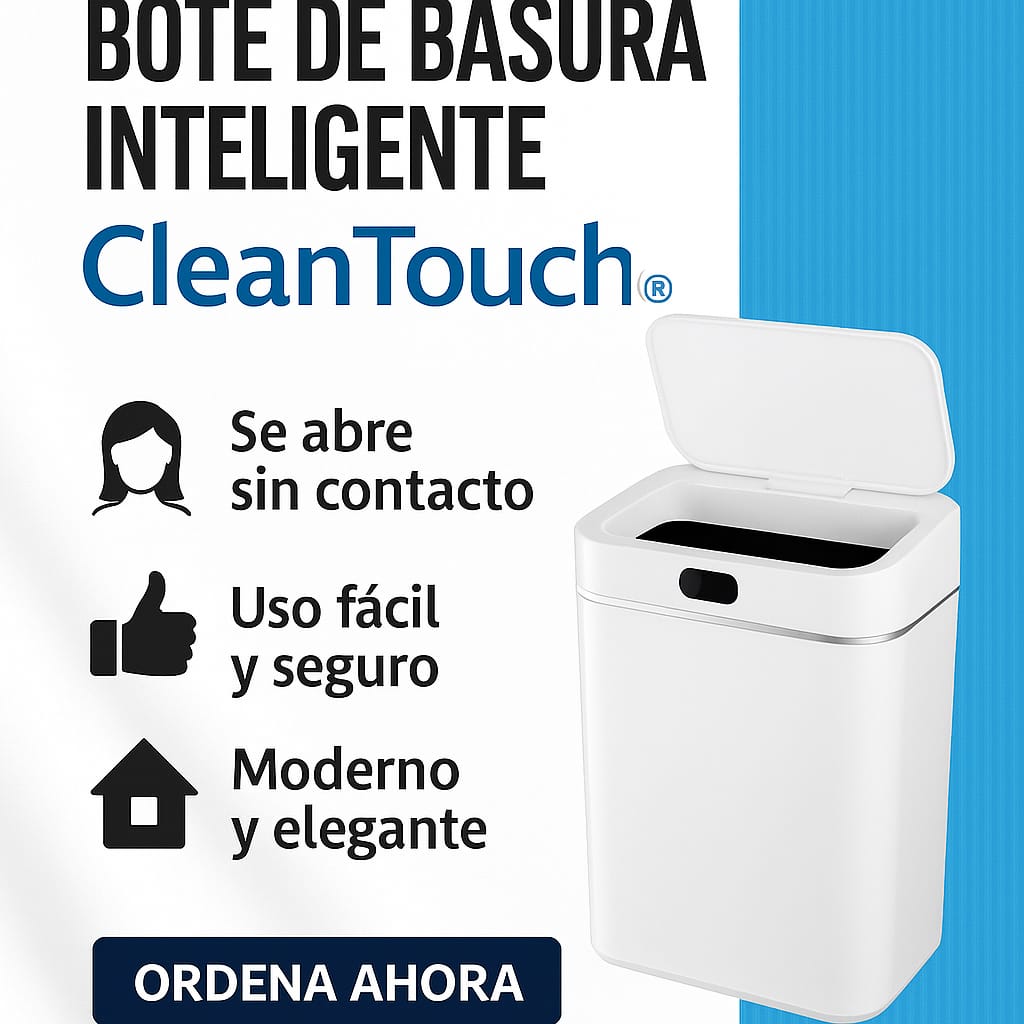 👑 Bote Inteligente CleanTouch: ✨ Elegancia Inteligente que elimina el contacto, 🧼 Suciedad y 💨 Malos Olores