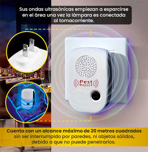 Combo 2X1 Repelente Ultrasónico 🕷️ Despídete de Plagas Sin Químicos🪳
