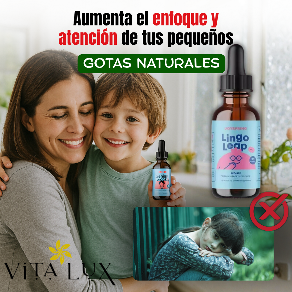 60 ML Genius Drops™ – Gotas Naturales para Niños + 🎁 Guía “25 Ejercicios para Mejorar la Concentración y Calma Mental de tu Hijo” GRATIS + Envío Gratis