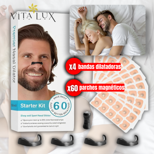 AirOpen Pack – 8 Bandas Dilatadoras + 60 Parches Magnéticos Antirronquidos | Respira Mejor Todo el Día, Reduce Ronquidos y Duerme Profundo + 🎁 Guía “15 Ejercicios para Mejorar tu Respiración en 5 Minutos al Día” + Envío Gratis