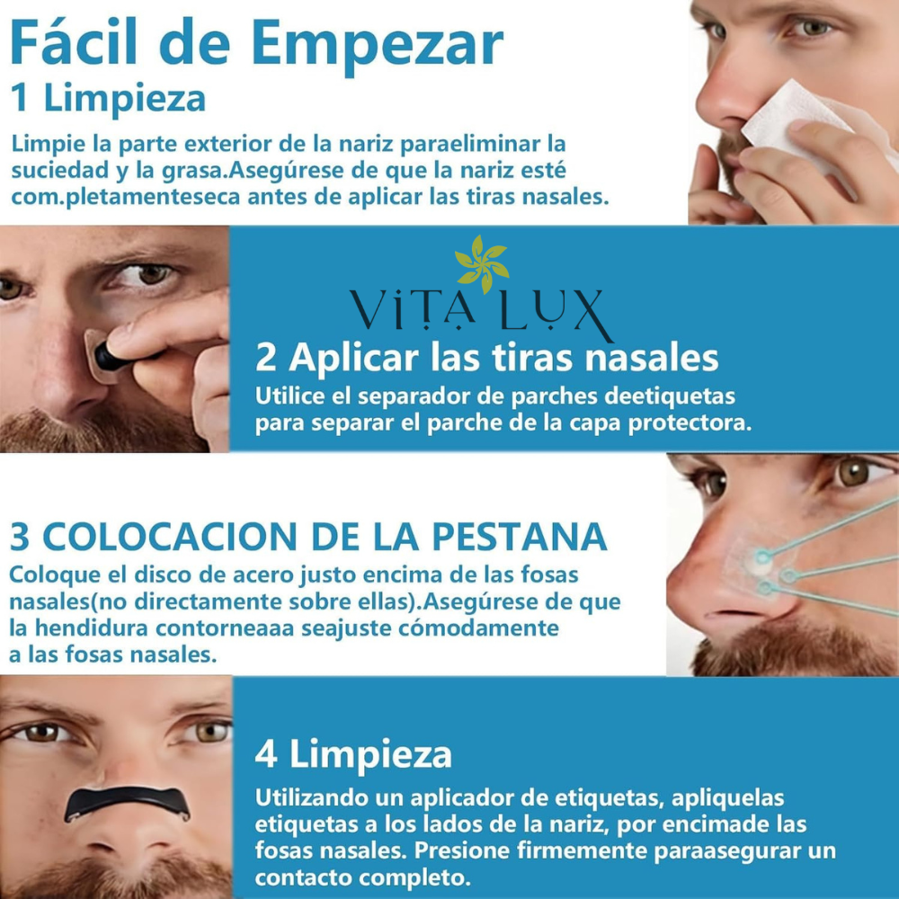 AirOpen Pack – 8 Bandas Dilatadoras + 60 Parches Magnéticos Antirronquidos | Respira Mejor Todo el Día, Reduce Ronquidos y Duerme Profundo + 🎁 Guía “15 Ejercicios para Mejorar tu Respiración en 5 Minutos al Día” + Envío Gratis