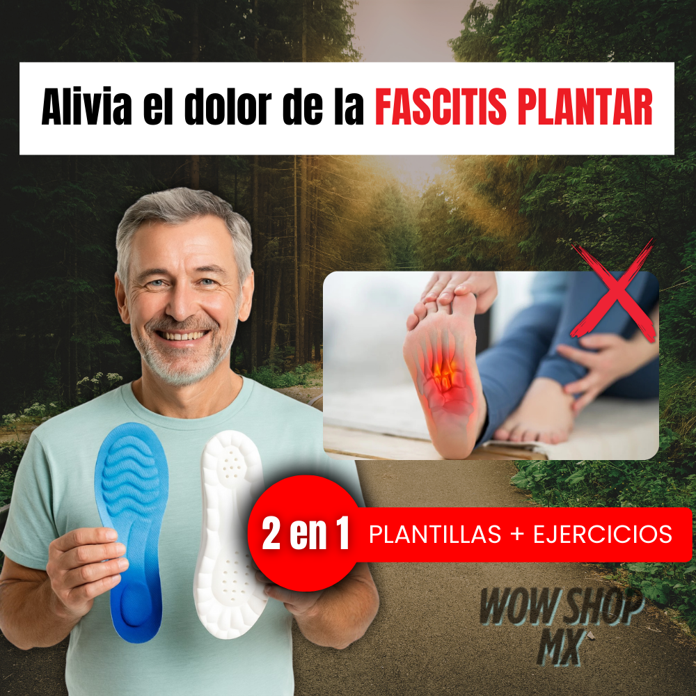 2 en 1 Par Plantillas Ortopédicas Anti-Dolor™ – Alivio de Fascitis Plantar, Talón y Arco + 🎁 Guía “10 Ejercicios Para Eliminar la Fascitis Plantar en Casa” + Envío Gratis
