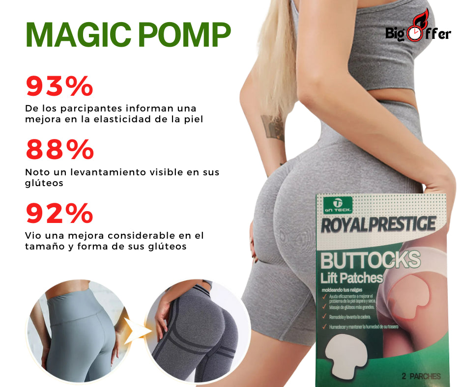 10 Parches Magic Pomp®️ Reafirma y Levanta Tus Glúteos Sin Esfuerzo + 🎁Guía Secreta de Atracción Irresistible + Envío Gratis