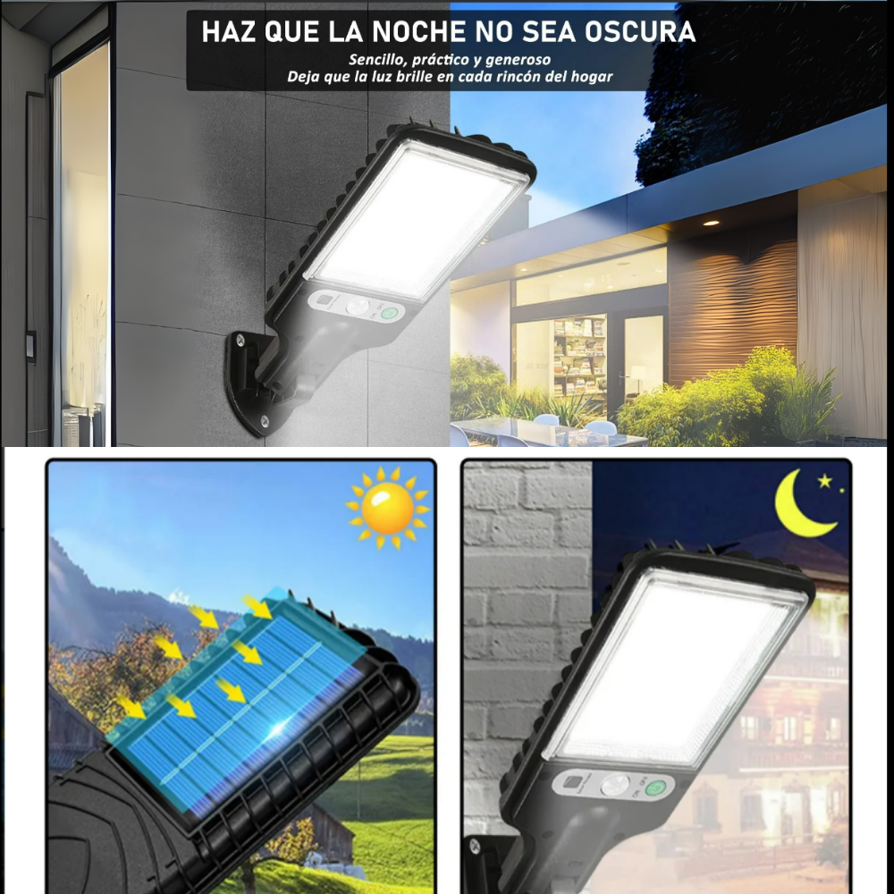 2Pack SolarBright™ – Lámparas Solares LED con Sensor de Movimiento | Súper Brillantes, Impermeables y sin Cables