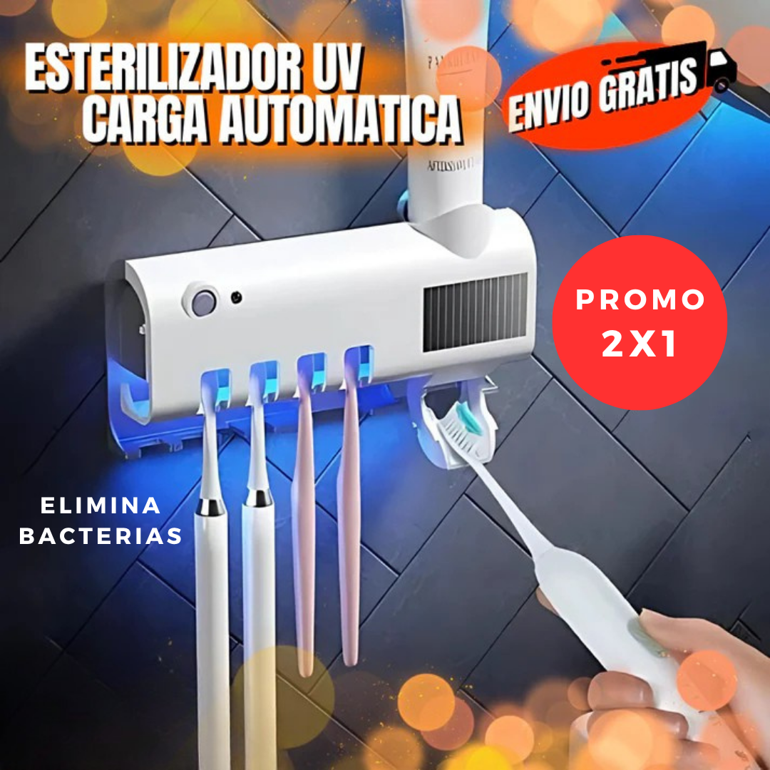 Esterilizador UV Cepillos de Dientes ✨🦷 Elegancia, Carga Automática y Dientes Blancos 🪥✨