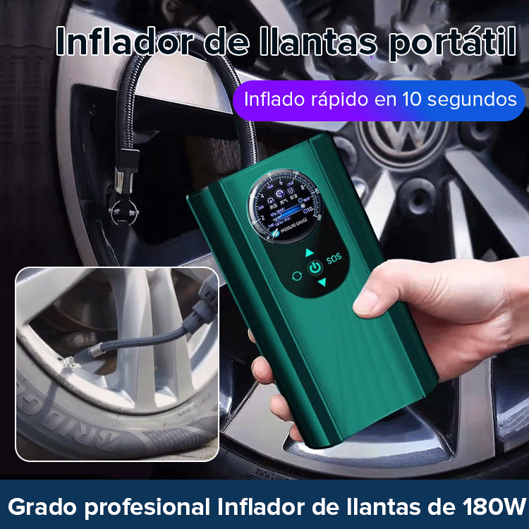 Kit 5 en 1 AirGo™ – Compresor de Aire Portátil Inalámbrico | Infla Llantas en Minutos, Sin Gasolineras ni Cables + 🎁 “Guía de Emergencias en Carretera y Mantenimiento Preventivo” + Envío Gratis