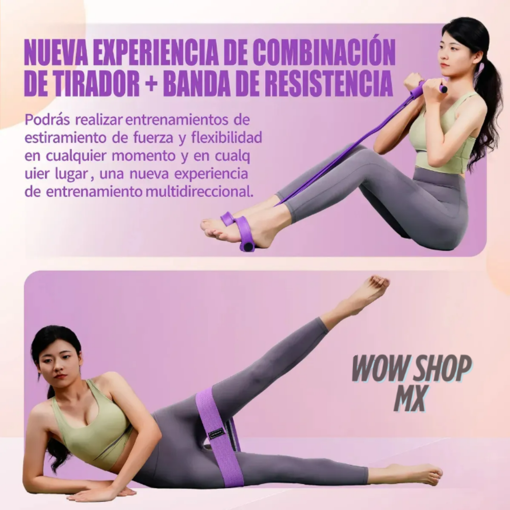 Kit 4 en 1 de Bandas de Resistencia ProFlex™ – Gym en Casa Tonifica Todo Cuerpo y Ahorra Mensualidades + 🎁 Guía “20 Rutinas Express para Tonificar en Casa sin Gym” + Envío Gratis