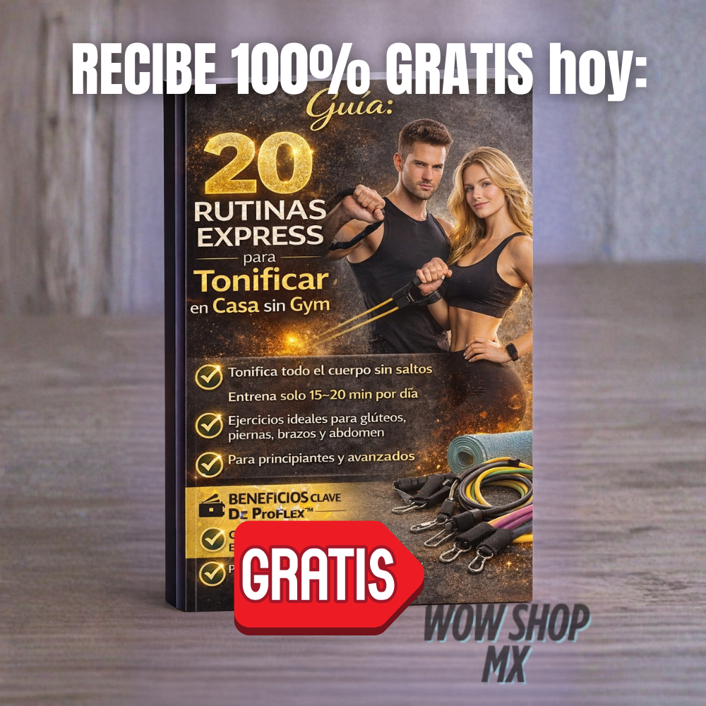 Kit 4 en 1 de Bandas de Resistencia ProFlex™ – Gym en Casa Tonifica Todo Cuerpo y Ahorra Mensualidades + 🎁 Guía “20 Rutinas Express para Tonificar en Casa sin Gym” + Envío Gratis