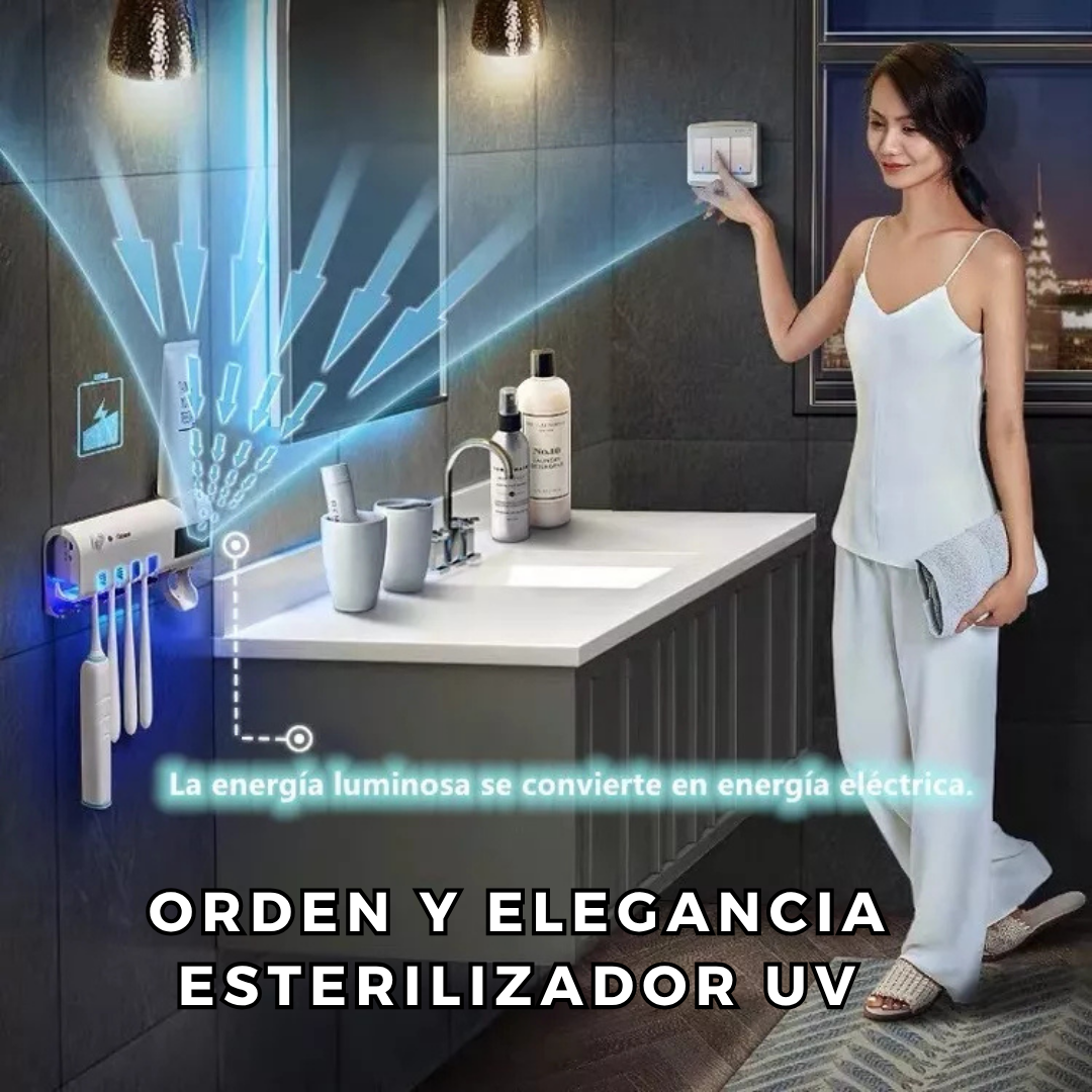 Esterilizador UV Cepillos de Dientes ✨🦷 Elegancia, Carga Automática y Dientes Blancos 🪥✨