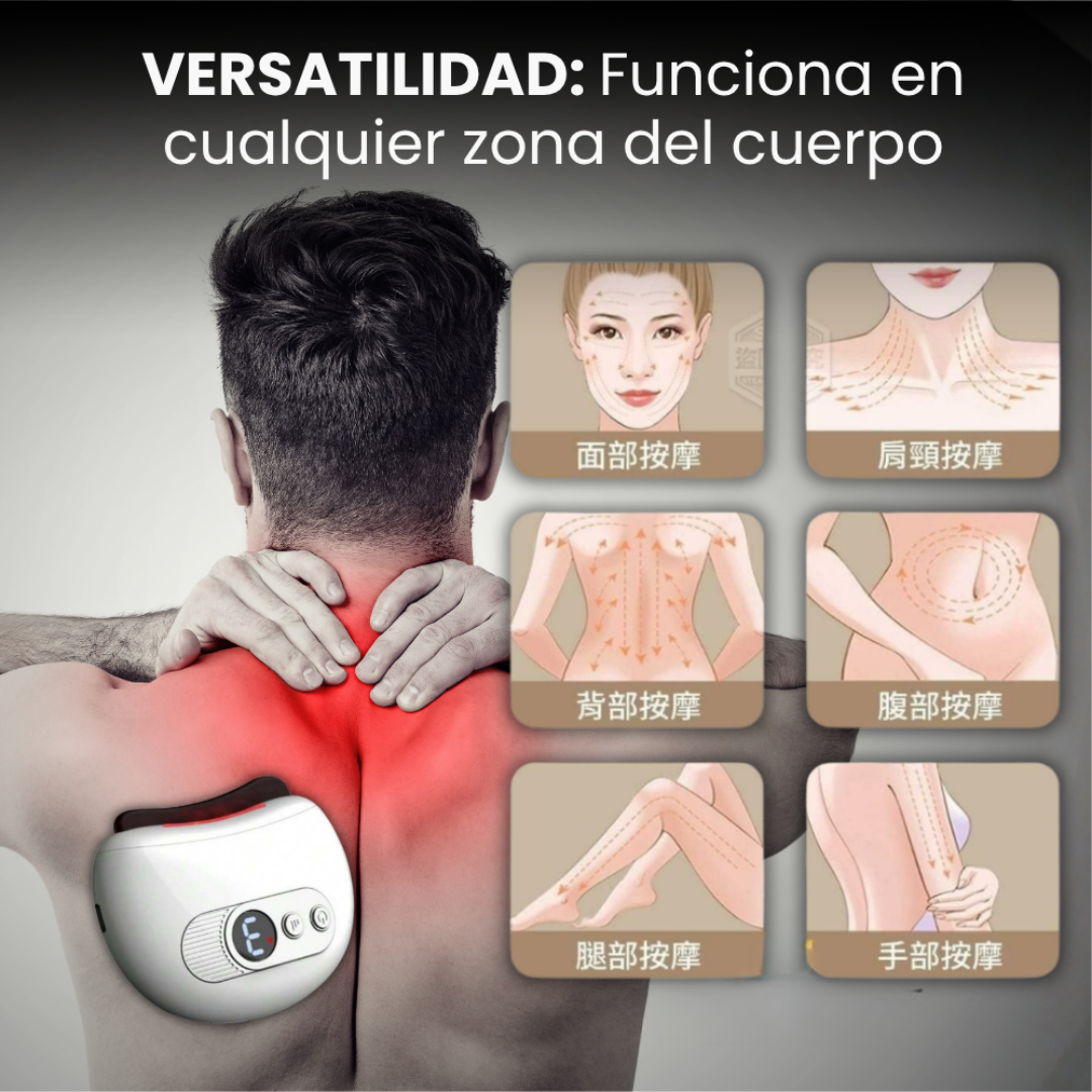 Pack 2 en 1: Masajeador Térmico Portátil Alivia Dolor Muscular, Contracturas y Estrés + 🎁 1 Pomada para Dolor Muscular y Articular + Guía “10 Rutinas de Masaje de 5 Minutos para Aliviar Dolor y Tensión con tu GuaSha”+ Envío Gratis