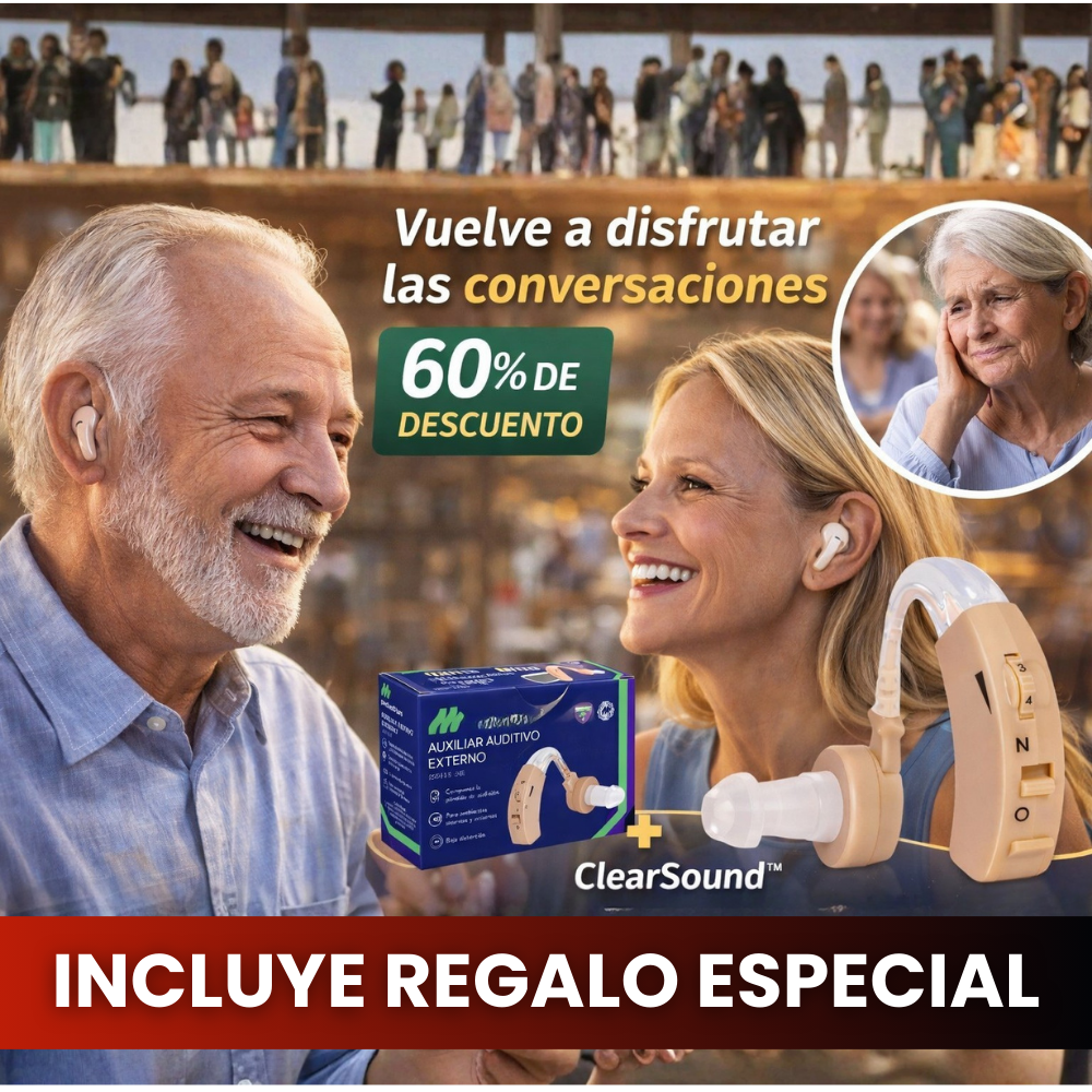 Amplificador Auditivo ClearSound™ – Mejora Audición, Reduce Ruido y Recupera la Confianza al Escuchar + 🎁 Manual “Reconectar con el Mundo: Inteligencia Emocional para Volver a Escuchar sin Inseguridad” + Envío Gratis