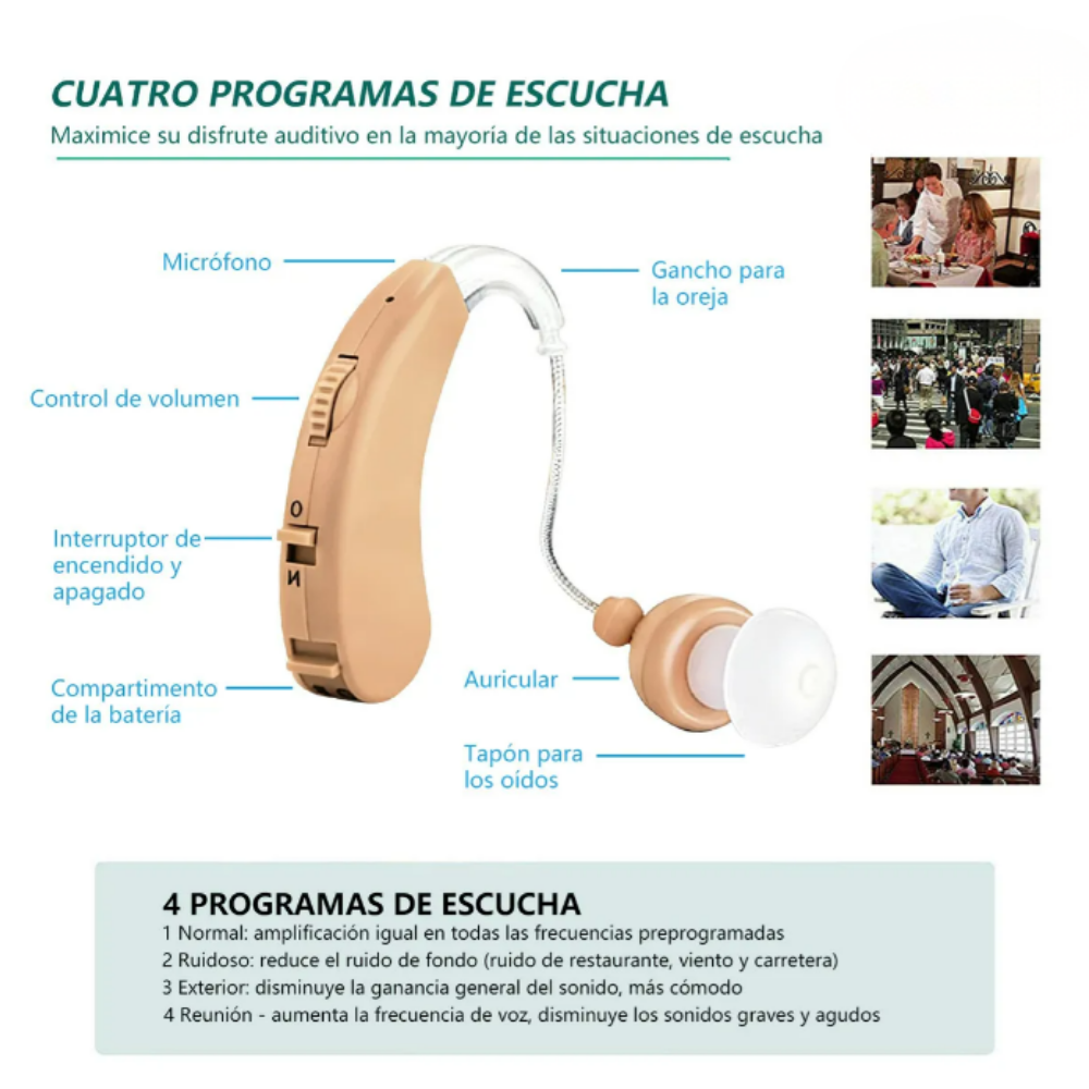 Amplificador Auditivo ClearSound™ – Mejora Audición, Reduce Ruido y Recupera la Confianza al Escuchar + 🎁 Manual “Reconectar con el Mundo: Inteligencia Emocional para Volver a Escuchar sin Inseguridad” + Envío Gratis