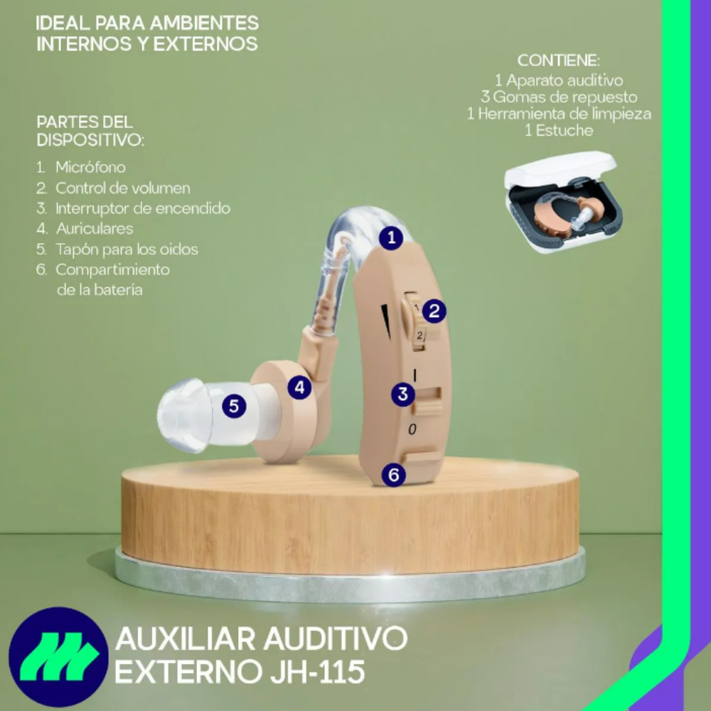 Amplificador Auditivo ClearSound™ – Mejora Audición, Reduce Ruido y Recupera la Confianza al Escuchar + 🎁 Manual “Reconectar con el Mundo: Inteligencia Emocional para Volver a Escuchar sin Inseguridad” + Envío Gratis