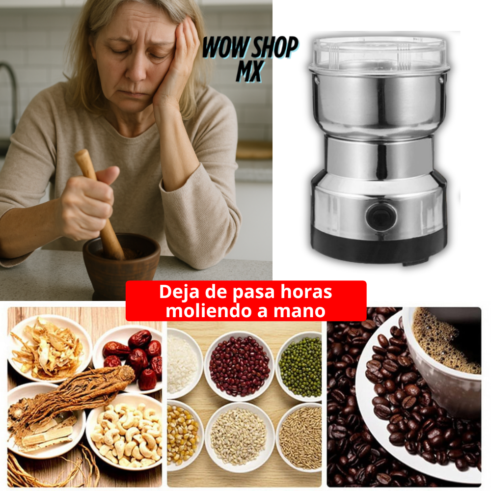 Combo Gourmet™ 2 en 1⚡ Molino Eléctrico  MultiGrind | Muele Café, Semillas y Chiles en Segundos + 🎁Guía Exclusiva con 100 Recetas  Gourmet Fáciles y Deliciosas + Envío Gratis