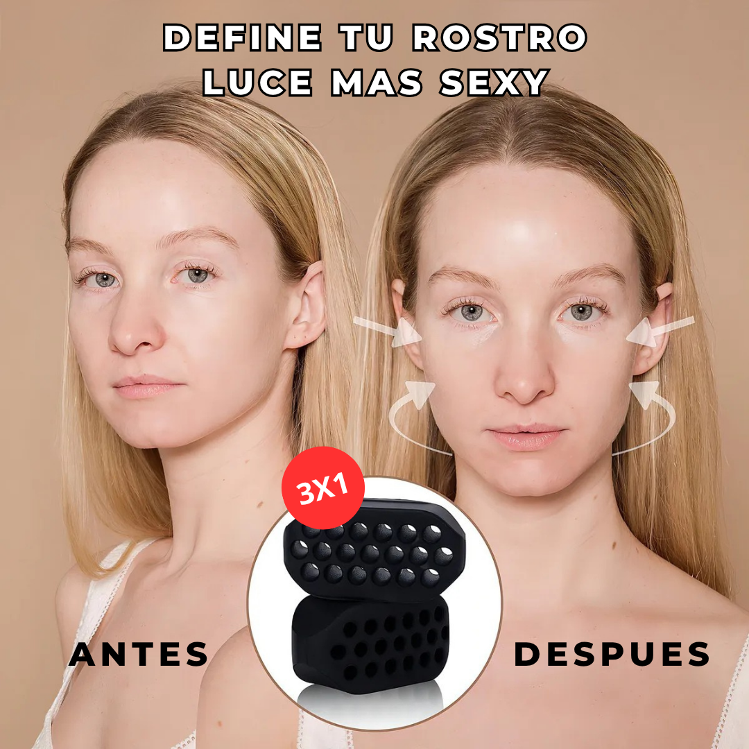 3X1 Ejercitador de Mandibula - Rostro definido y Luce 20 años mas Joven