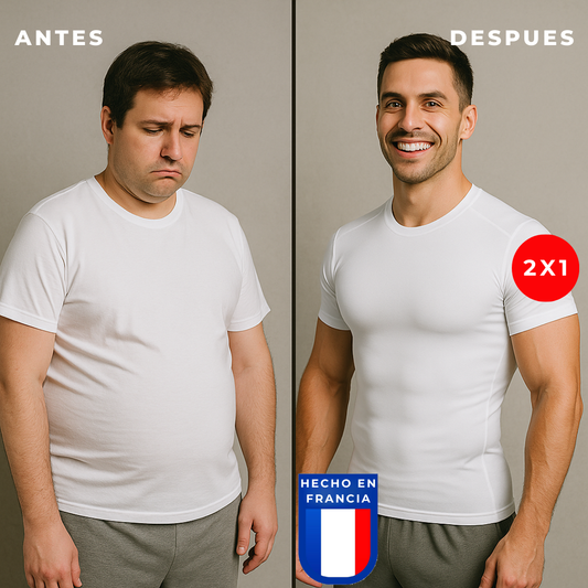 🤩 COMBO 2X̳1̳ Camiseta de Compresion 💪🏼😎 - Luce en Fuerte, Delgado y Sexy todos los dias