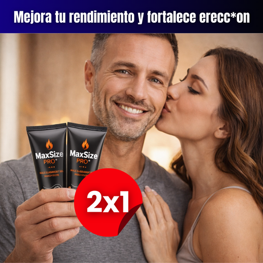 2x1 MaxSize Pro™ – Gel de Alargamiento Masculino | Mayor Firmeza, Sensación de Volumen y Confianza Íntima | Fórmula de Estimulación Activa + 🎁 “Guía de Potencia y Confianza Masculina Total” + Envío Gratis