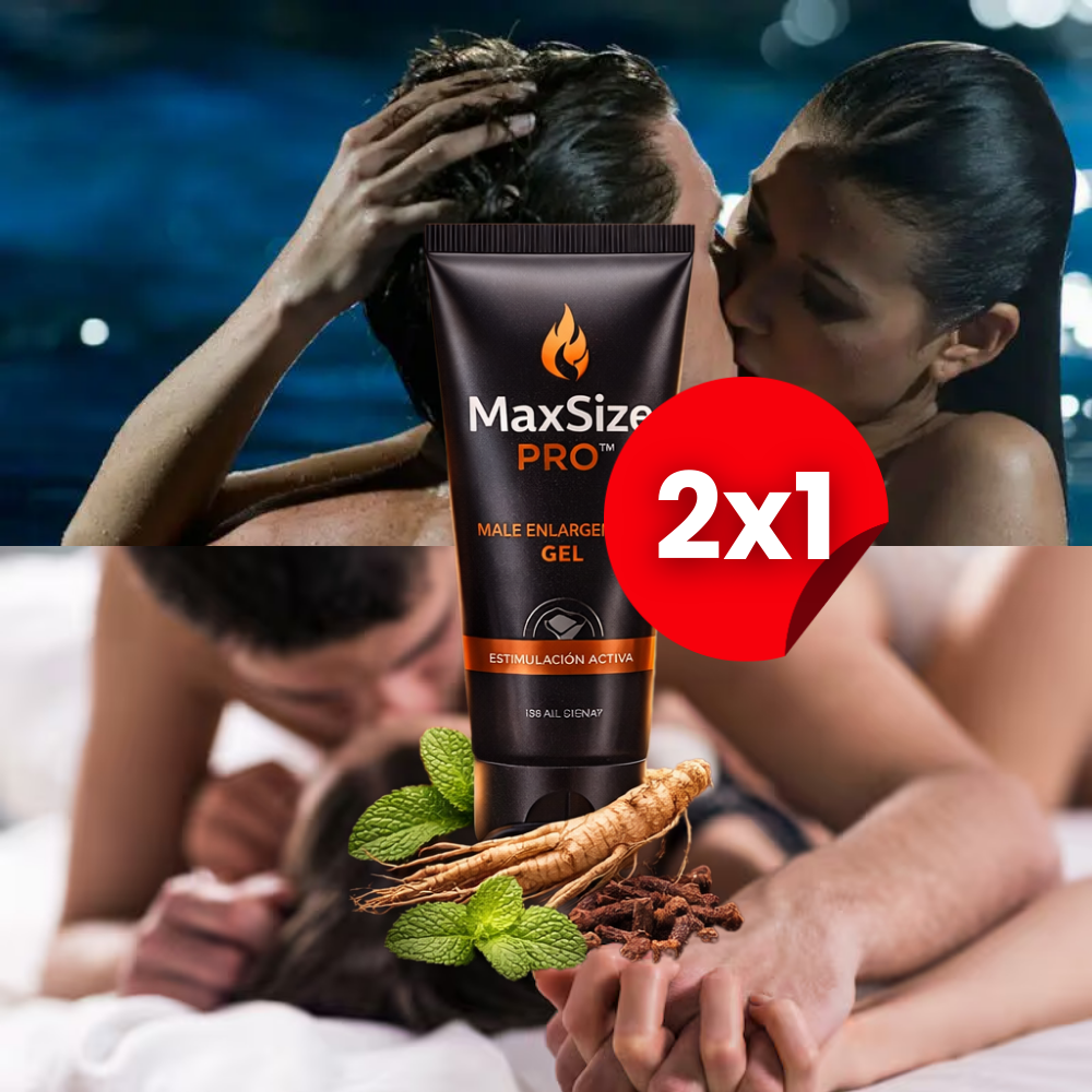 2x1 MaxSize Pro™ – Gel de Alargamiento Masculino | Mayor Firmeza, Sensación de Volumen y Confianza Íntima | Fórmula de Estimulación Activa + 🎁 “Guía de Potencia y Confianza Masculina Total” + Envío Gratis