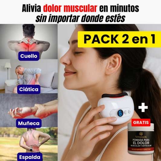 Pack 2 en 1: Masajeador Térmico Portátil Alivia Dolor Muscular, Contracturas y Estrés + 🎁 1 Pomada para Dolor Muscular y Articular + Guía “10 Rutinas de Masaje de 5 Minutos para Aliviar Dolor y Tensión con tu GuaSha”+ Envío Gratis