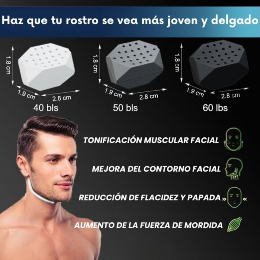 3X1 Ejercitador de Mandibula - Rostro definido y Luce 20 años mas Joven