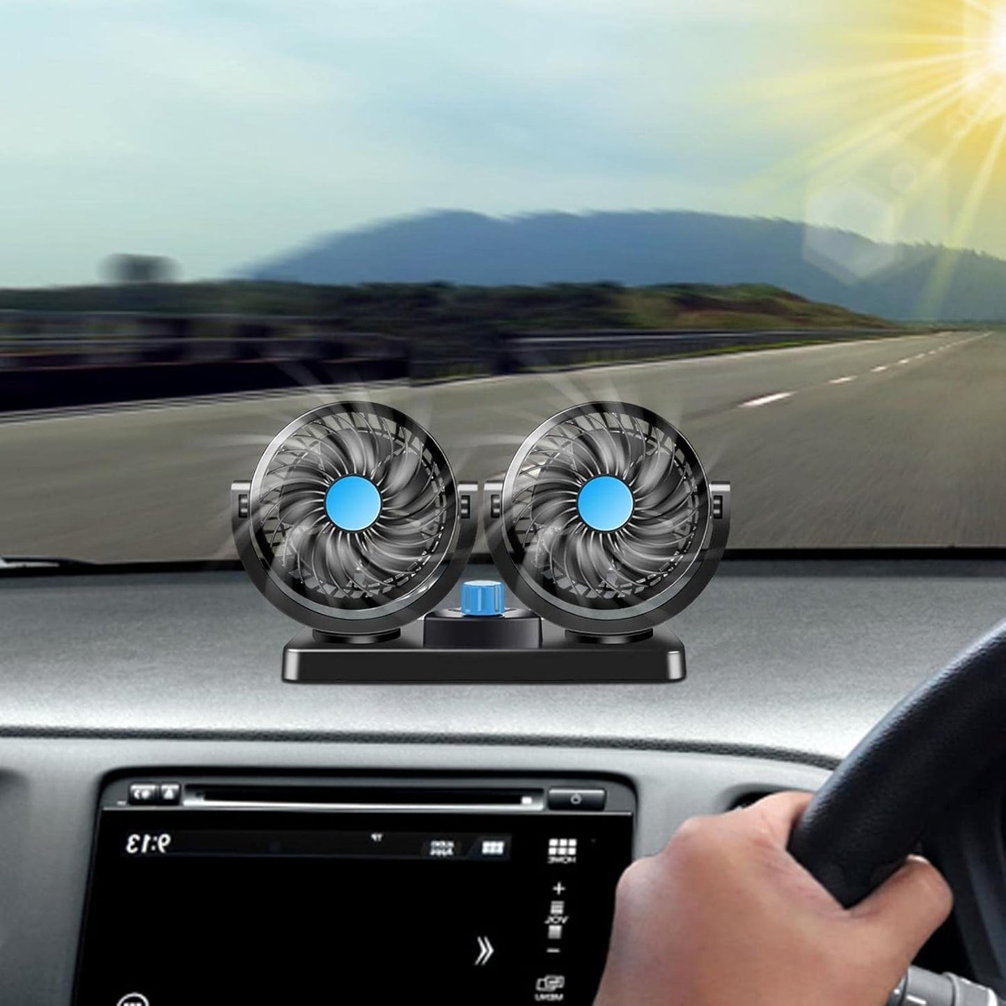 Ventilador Portátil 2 en 1 para Auto 360° – Kit de Enfriamiento USB + 12V | Aire Fresco en Segundos para Viajes y Verano + 🎁 Guía de Supervivencia al Calor en el Auto