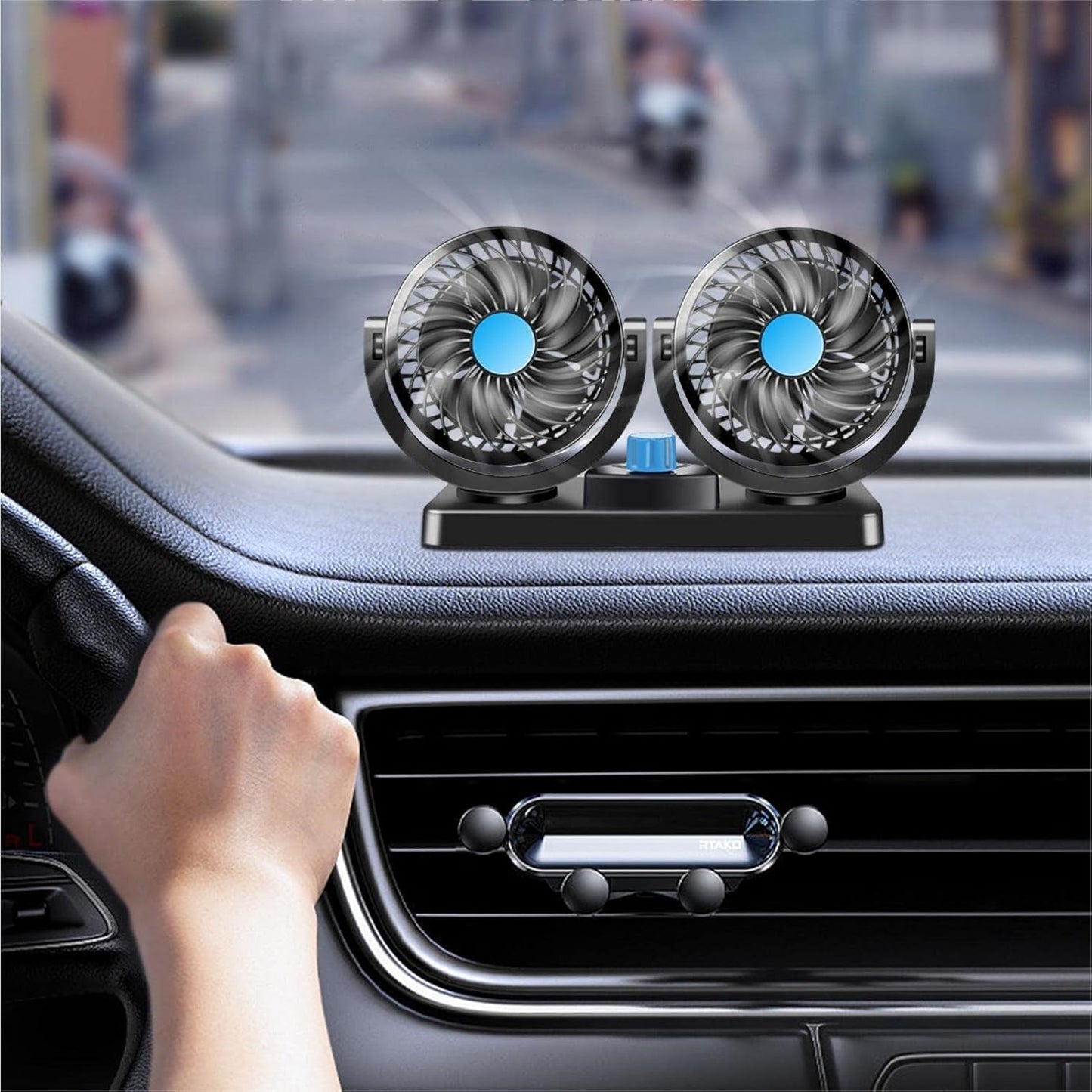 Ventilador Portátil 2 en 1 para Auto 360° – Kit de Enfriamiento USB + 12V | Aire Fresco en Segundos para Viajes y Verano + 🎁 Guía de Supervivencia al Calor en el Auto