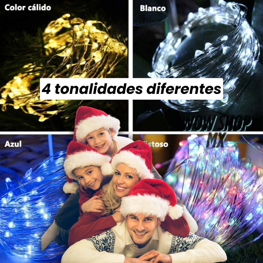 2 en 1 SolarLights™ – Serie de Luces Solares Navideñas LED 🎄 | Crea una Navidad Elegante y Brillante + 🎁 Guía “12 Ideas de Decoración Navideña Elegante con Poco Dinero” + Envío Gratis