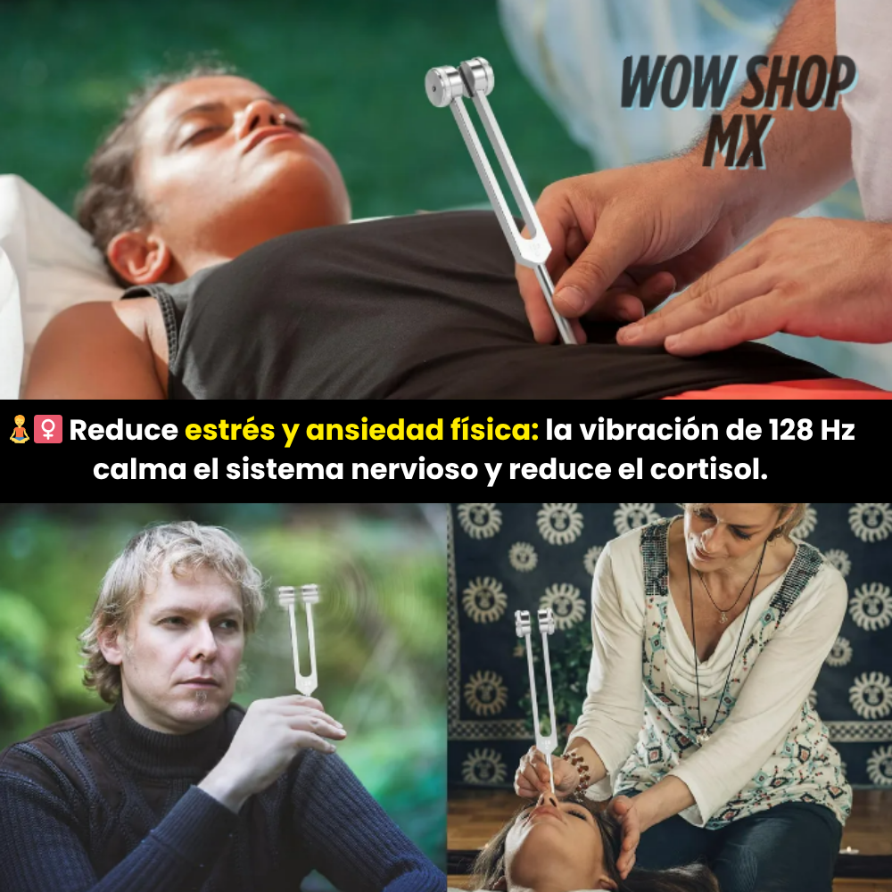 Harmony™ – Kit Terapéutico 3 en 1 para Aliviar Dolor Muscular, Articular y Estrés | Diapasón 128 Hz + Mazo Terapéutico + 🎁 REGALO ESPECIAL + Envío Gratis