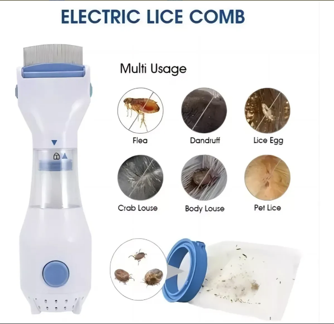 Cepillo Eléctrico Antipiojos – Elimínalos al Instante, Sin Químicos y Sin Dolor 👶✨