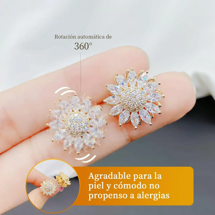 Set 3 en 1 Girasol Oro Laminado 18K (Collar + Anillo + Aretes) | Regalo especial para ELLA + 🎁 GUÍA “25 Secretos para Hacerla Más Feliz” GRATIS + Envío Gratis