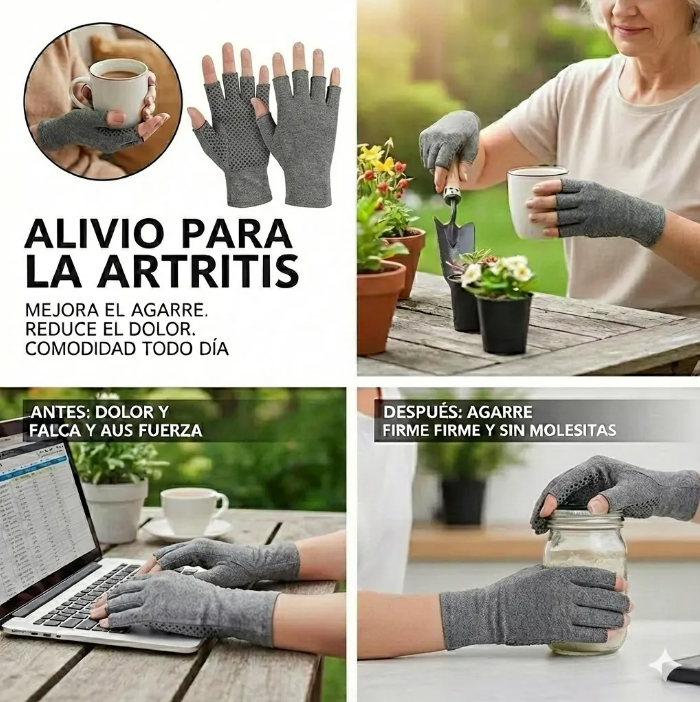 1 Par Guantes ArtiFlex Comfort™ – Compresión para Artritis y Dolor en Manos | Alivio Diario, Más Movilidad y Menos Rigidez + 🎁 Manual Digital: 25 Ejercicios para Rejuvenecer tus Articulaciones GRATIS + Envío Gratis