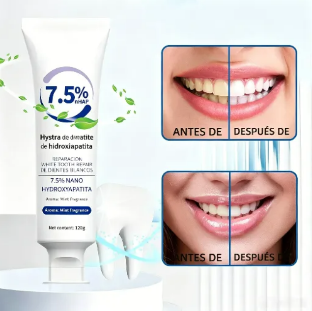 3x1 Pasta Dental Blanqueadora con Hidroxiapatita™ | Sonrisa Más Blanca y Brillante  + 🎁 Guía "Cómo Verte 5 Años Más Joven Empezando por Tu Sonrisa" + Envío Gratis