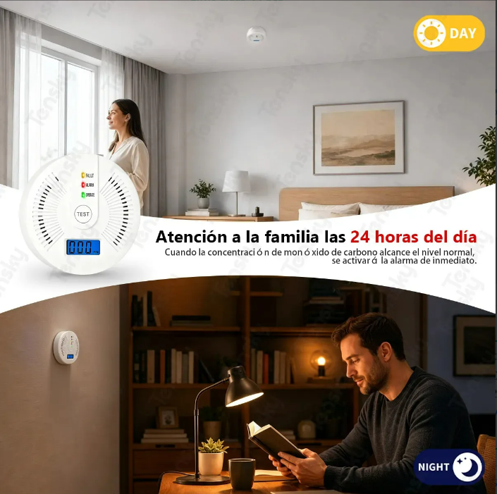 Pack x3 Detectores de Monóxido de Carbono™ | Sensor de Alta Precisión + Alarma de Gas | 🎁 Guía "21 Riesgos que Toda Familia Debería Prevenir" + Envío Gratis