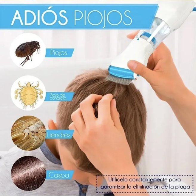 Cepillo Eléctrico Antipiojos – Elimínalos al Instante, Sin Químicos y Sin Dolor 👶✨