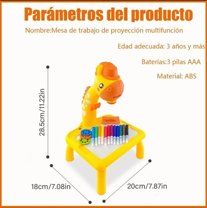 Kit 5 en 1 GiraDraw™ – Proyector LED de Mesa para Niños | Dibuja Fácil, Estimula la Creatividad y Reduce Pantallas | Aprendizaje Divertido + 🎁 “30 Actividades Creativas para Potenciar el Talento de tu Hijo” + Envío Gratis