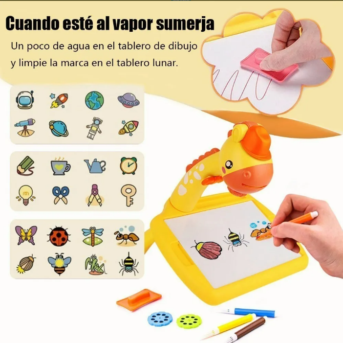 Kit 5 en 1 GiraDraw™ – Proyector LED de Mesa para Niños | Dibuja Fácil, Estimula la Creatividad y Reduce Pantallas | Aprendizaje Divertido + 🎁 “30 Actividades Creativas para Potenciar el Talento de tu Hijo” + Envío Gratis