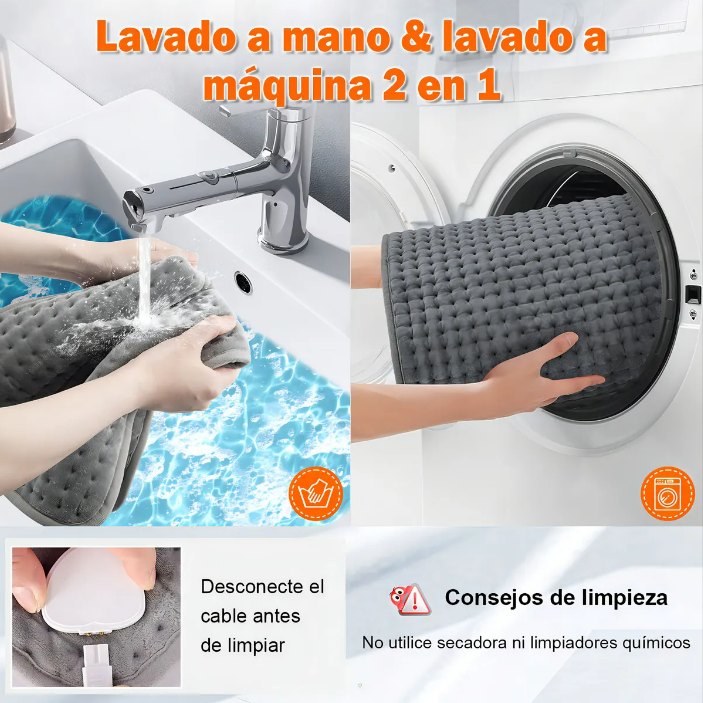 ThermaRelax™ – Almohadilla Térmica Eléctrica 60x30cm | 9 Niveles de Temperatura para Alivio Muscular y Cólicos + 🎁 “25 Rutinas de Terapia de Calor para Aliviar Dolor en Casa” + Envío Gratis