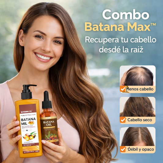 Combo 2 en 1 Batana Max™ – Aceite + Shampoo Capilar | Cabello Más Fuerte, Abundante y con Vida + 🎁 Guía “Cómo Frenar la Caída y Recuperar tu Cabello en 21 Días” + Envío Gratis
