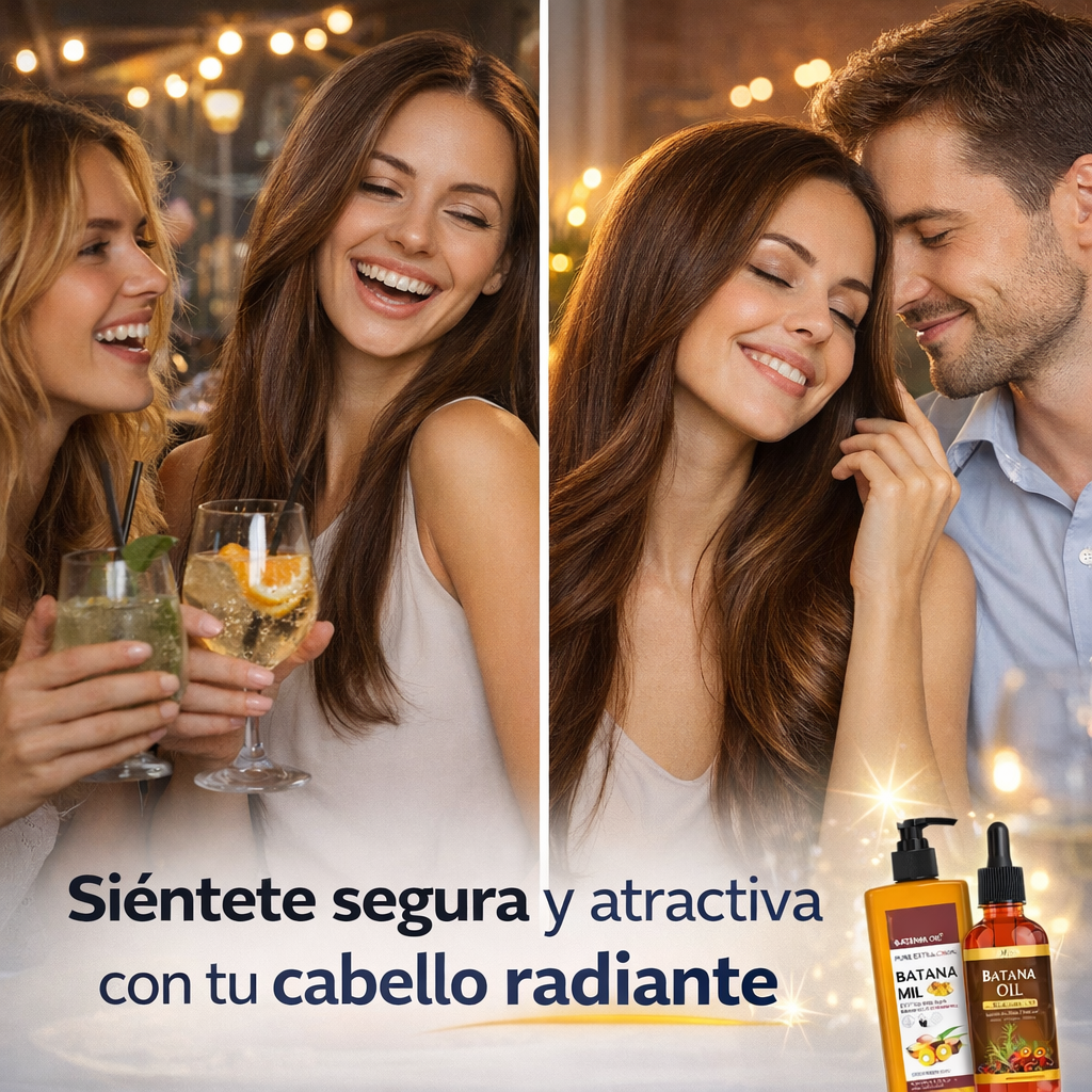 Combo 2 en 1 Batana Max™ – Aceite + Shampoo Capilar | Cabello Más Fuerte, Abundante y con Vida + 🎁 Guía “Cómo Frenar la Caída y Recuperar tu Cabello en 21 Días” + Envío Gratis