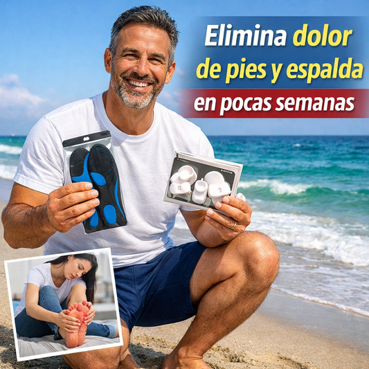 Duo 2x1 FootRelief™ – Plantillas para Fascitis Plantar + Corrector de Juanetes | Camina Sin Dolor y Corrige tus Pies +🎁 Rutina 5x5 para Pies Sin Dolor GRATIS + Envío Gratis