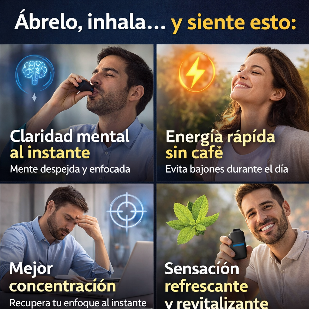 2x1 AirFocus™ Inhalador Energizante – Activa tu Mente en Segundos | Enfoque, Energía y Claridad Instantánea + 🎁 15 Técnicas de Enfoque GRATIS + Envío Gratis