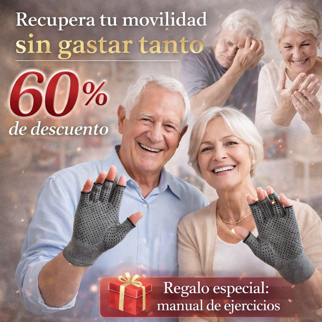 1 Par Guantes ArtiFlex Comfort™ – Compresión para Artritis y Dolor en Manos | Alivio Diario, Más Movilidad y Menos Rigidez + 🎁 Manual Digital: 25 Ejercicios para Rejuvenecer tus Articulaciones GRATIS + Envío Gratis