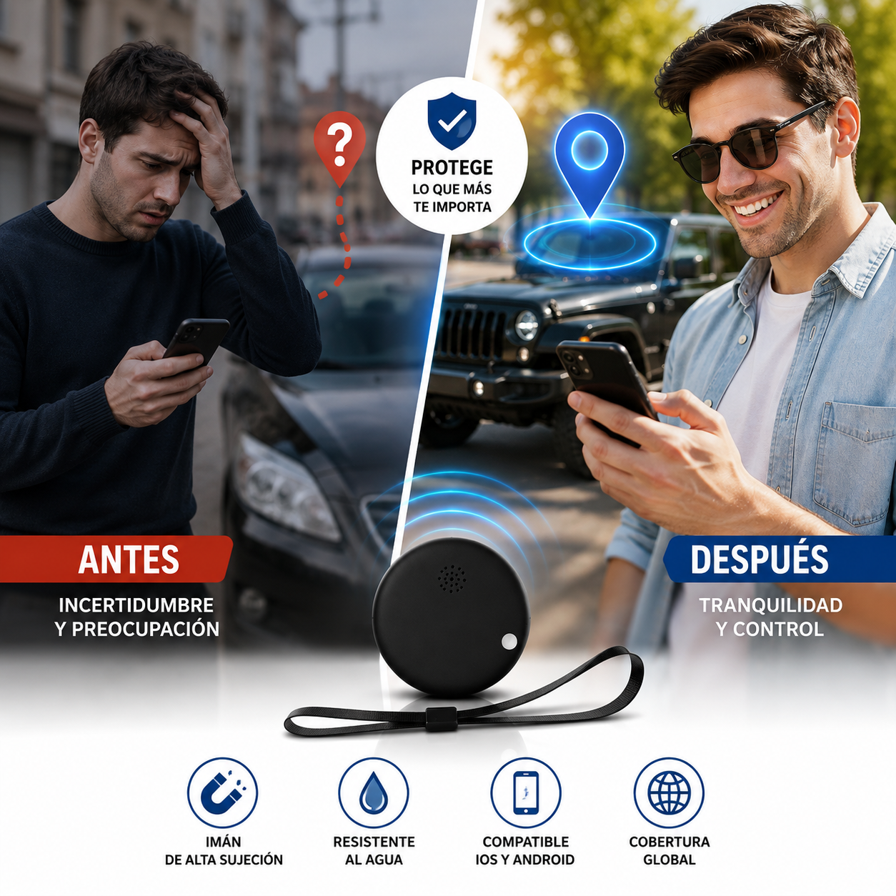 2x1 TrackSafe™ Mini Localizador GPS Magnético para Auto, Moto y Objetos | en Tiempo Real + 🎁 Guía "21 Consejos para Proteger tu Vehículo" + Envío Gratis