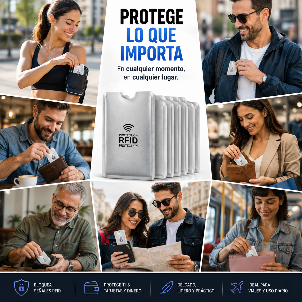 Pack x10 CardShield™ Protectores Anti-clonación RFID para Tarjetas + 🎁 Guía “21 Consejos para Proteger tu Dinero y Tarjetas” GRATIS + Envío Gratis