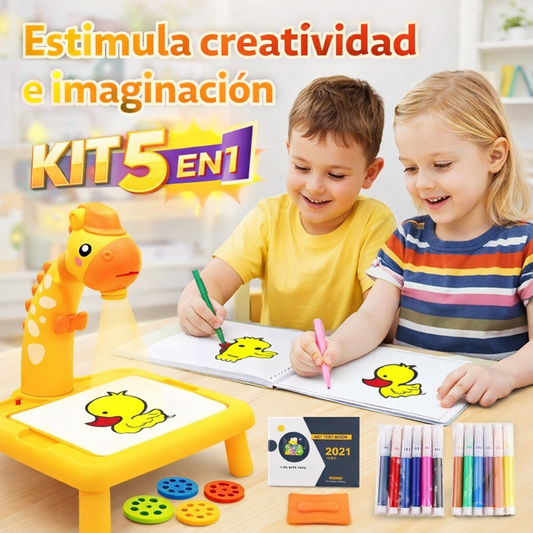 Kit 5 en 1 GiraDraw™ – Proyector LED de Mesa para Niños | Dibuja Fácil, Estimula la Creatividad y Reduce Pantallas | Aprendizaje Divertido + 🎁 “30 Actividades Creativas para Potenciar el Talento de tu Hijo” + Envío Gratis