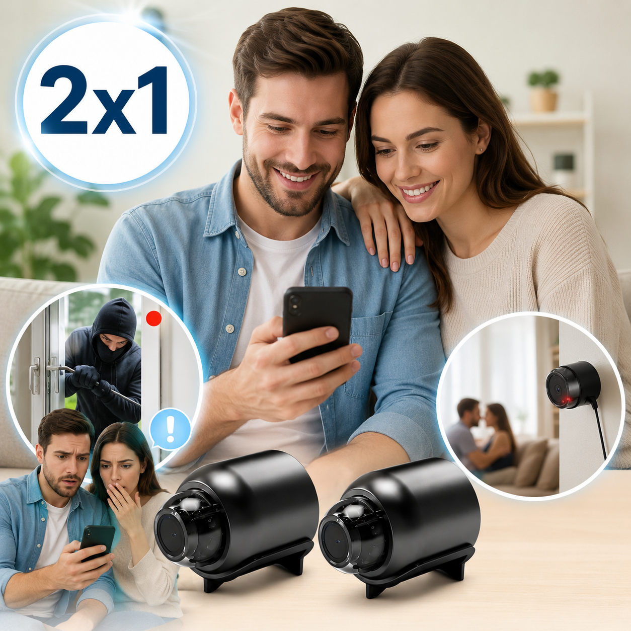 Pack 2x1 Mini Cámaras Spy™ | Vigila Tu Hogar, Negocio o Familia Desde Tu Celular+ 🎁 Guía "7 Consejos para Proteger Tu Hogar y Tu Familia" + Envío Gratis