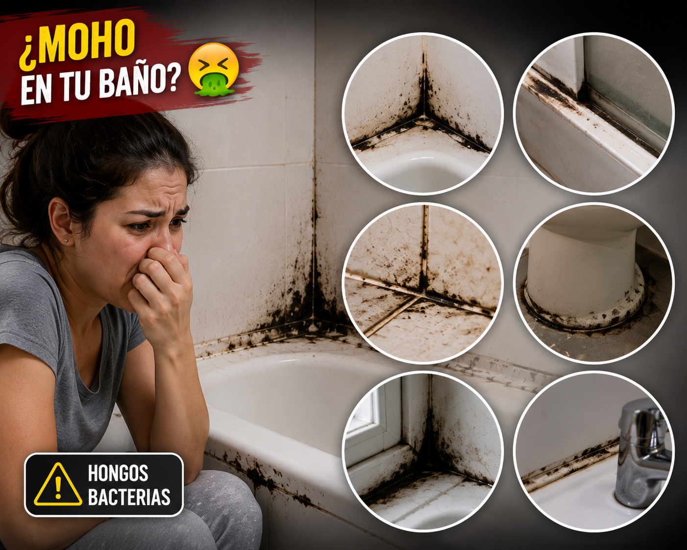 QuitaMoho™ 2x1 – Gel Removedor de Moho para Baño y Cocina+ 🎁 “21 Trucos para que tu Baño y Cocina se Vean Como Nuevos” + Envío Gratis