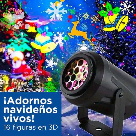 🎄 Proyector de Navidad Con 16 Patrones intercambiables, Lámpara De Proyección 🎅🏻🎄
